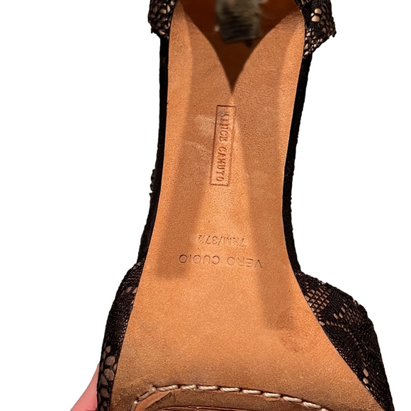 Vince Camuto Heels with Crystal and Lace Ankle Strap- Peep Toe Women’s size 7.5 - Picture 10 of 10